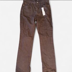 Zara Taupe Straight Leg Jeans